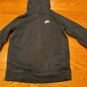 Nike Classic Black Pullover Hoodie with White Logo